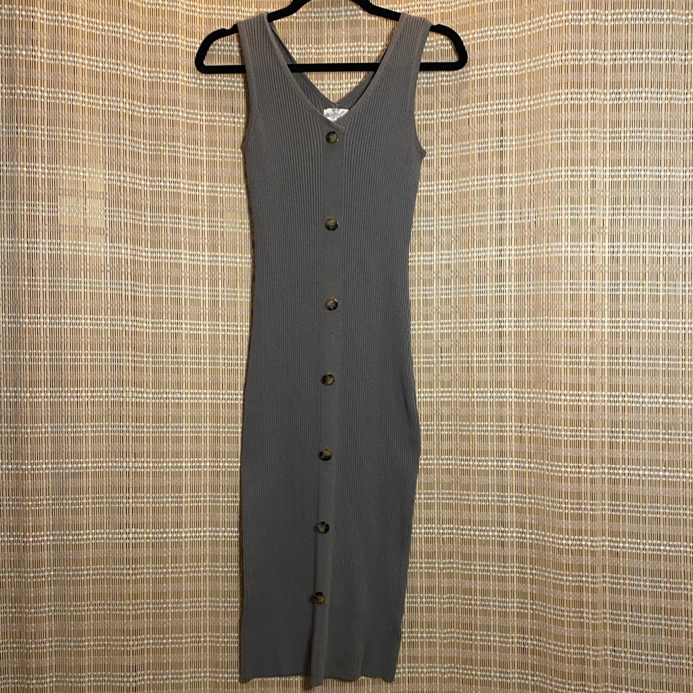 Hippie Rose green button sweater dress